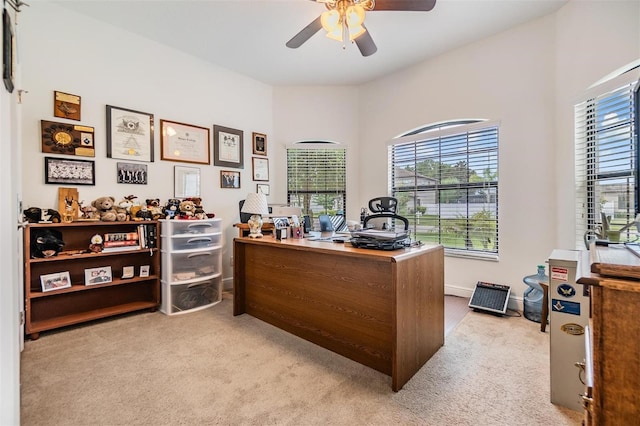 12251 Duckett Ct, Spring Hill, FL 34610 - office space with light colored carpet and a ceiling fan