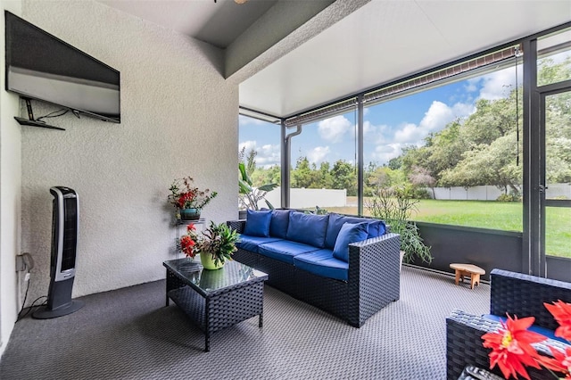 12251 Duckett Ct, Spring Hill, FL 34610 - sunroom / solarium featuring outdoor lounge area