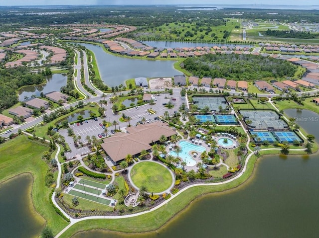 10450 Highland Park Pl, Palmetto, FL 34221 - aerial overview of property's location featuring a nearby body of water and nearby suburban area