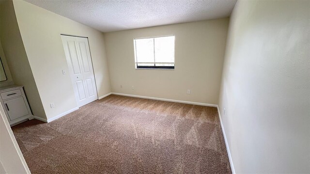 4003 Oak Limb Ct, Tampa, FL 33614 - unfurnished bedroom with carpet flooring, a textured ceiling, and a closet