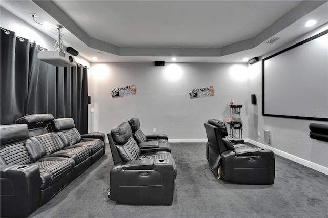 13102 Done Groven Dr, Dover, FL 33527 - carpeted home theater with a textured wall and recessed lighting