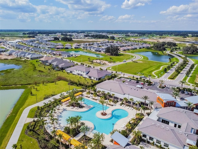 10282 Echo Dock Loop, San Antonio, FL 33576 - aerial view of residential area featuring a nearby body of water and a pool area
