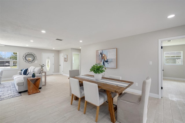 2905 Forest Cir, Seffner, FL 33584 - dining area featuring light wood-style floors and recessed lighting