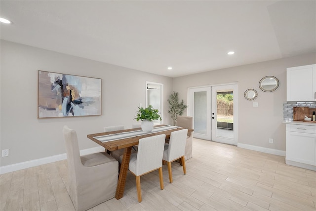 2905 Forest Cir, Seffner, FL 33584 - dining area with recessed lighting, french doors, and light wood-style floors