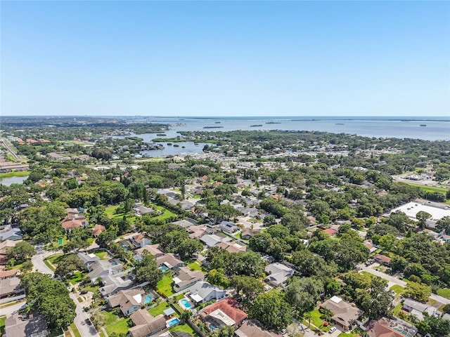 852 Crystal Dr, Palm Harbor, FL 34683 - aerial perspective of suburban area featuring a large body of water