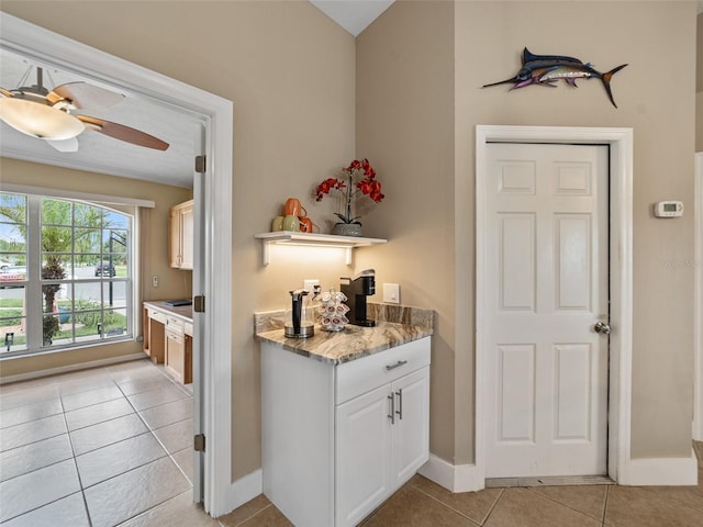 9702 Mary Robin Dr, Riverview, FL 33569 - bar area with light tile patterned floors and ceiling fan