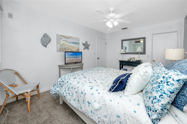 8584 111th St Unit 308, Seminole, FL 33772 - bedroom with carpet floors and a ceiling fan