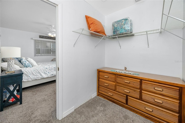 8584 111th St Unit 308, Seminole, FL 33772 - walk in closet featuring carpet flooring and ceiling fan