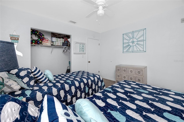 8584 111th St Unit 308, Seminole, FL 33772 - carpeted bedroom with a closet and ceiling fan