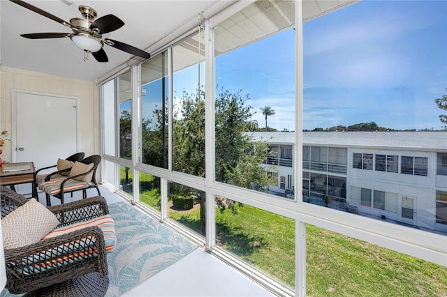8584 111th St Unit 308, Seminole, FL 33772 - sunroom / solarium with ceiling fan and healthy amount of natural light