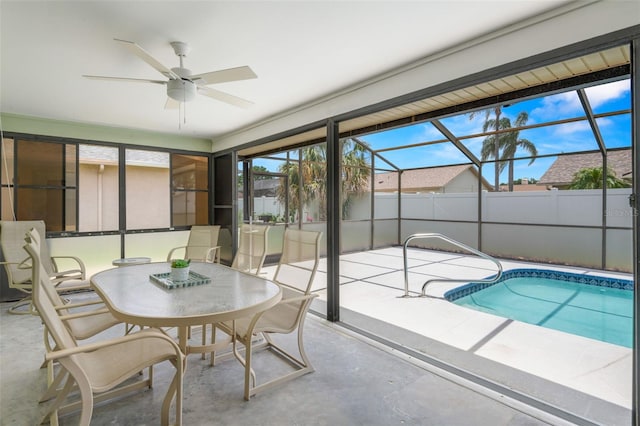 4530 Zack Dr, New Port Richey, FL 34653 - view of swimming pool with a ceiling fan