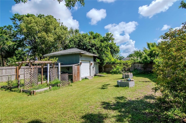 211 Arlington Ave E, Oldsmar, FL 34677 - fenced backyard featuring a garden and a shed