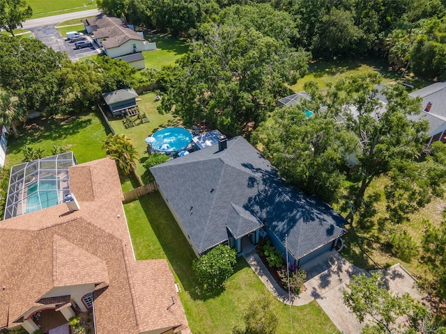 211 Arlington Ave E, Oldsmar, FL 34677 - view from above of property featuring a pool