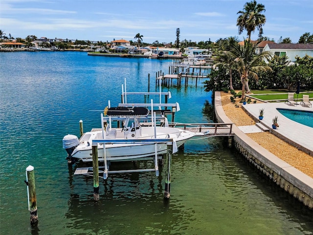 4381 Poinsettia Dr, St Pete Beach, FL 33706 - dock with boat lift and a water view