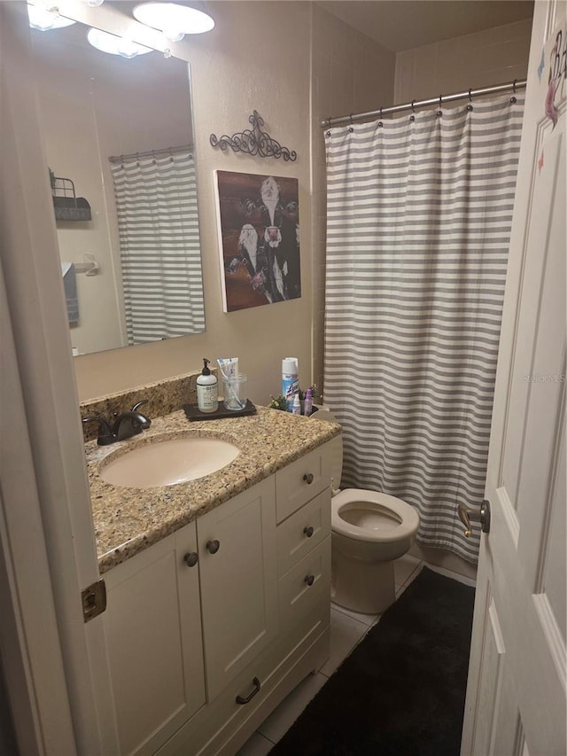 12133 Spartan Way Unit 203, Hudson, FL 34667 - full bath with vanity, tile patterned flooring, and a shower with shower curtain