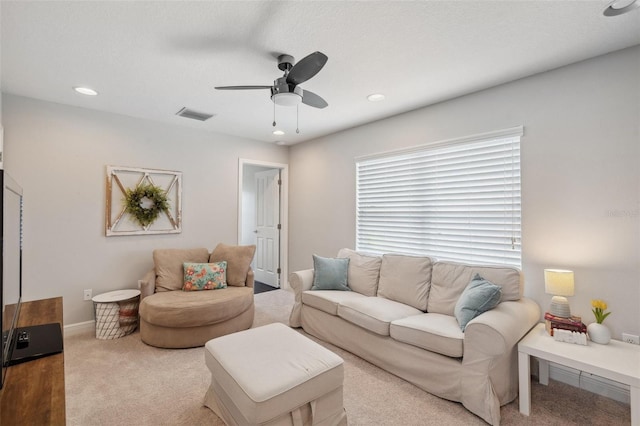 31646 Baymont Loop, Wesley Chapel, FL 33543 - living area with ceiling fan, recessed lighting, and carpet