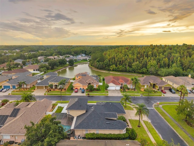 31646 Baymont Loop, Wesley Chapel, FL 33543 - aerial view at dusk of a water view and a residential view