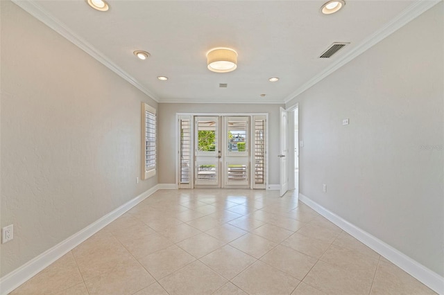 11225 4th St E, Treasure Island, FL 33706 - unfurnished room featuring recessed lighting, crown molding, and light tile patterned floors