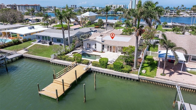 11225 4th St E, Treasure Island, FL 33706 - view from above of property with a large body of water