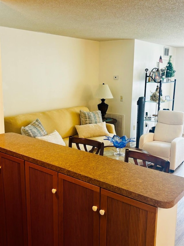 5623 80th St N Unit 406, Saint Petersburg, FL 33709 - living area featuring a textured ceiling
