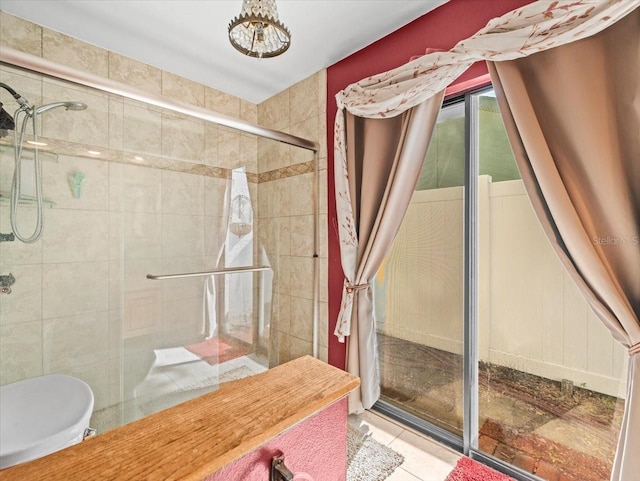 4209 Winding Willow Dr, Tampa, FL 33618 - bathroom featuring a shower stall and tile patterned floors