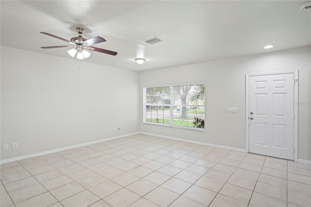 456 Summer Sails Dr, Valrico, FL 33594 - empty room with a ceiling fan, light tile patterned floors, recessed lighting, and a smoke detector