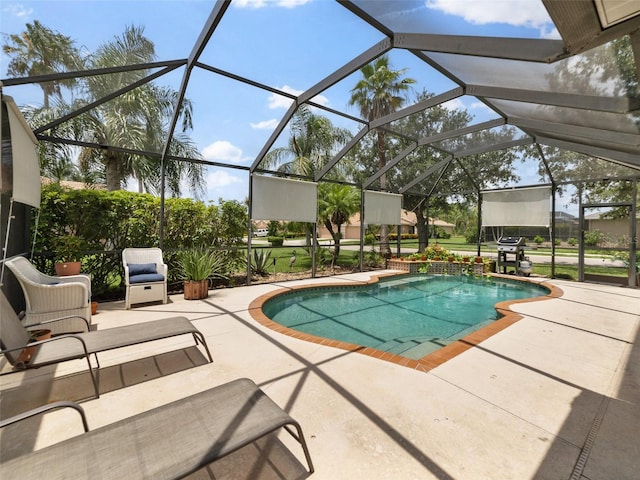 8222 Haven Harbour Way, Bradenton, FL 34212 - swimming pool with a patio area, a lanai, and a grill