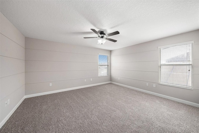 2706 Lantern Hill Ave, Brandon, FL 33511 - empty room with a textured ceiling, ceiling fan, and carpet flooring
