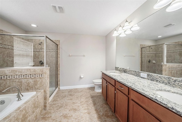 2706 Lantern Hill Ave, Brandon, FL 33511 - full bath with double vanity, a shower stall, a garden tub, and tile patterned flooring