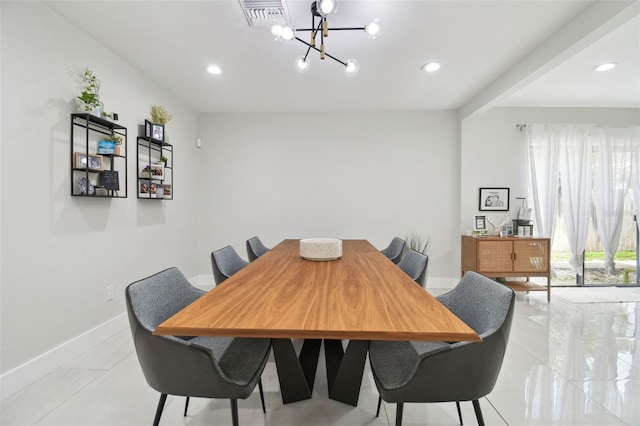 15722 Gardenside Ln, Tampa, FL 33624 - dining area with a chandelier and recessed lighting