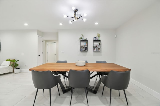 15722 Gardenside Ln, Tampa, FL 33624 - dining room featuring a chandelier and recessed lighting