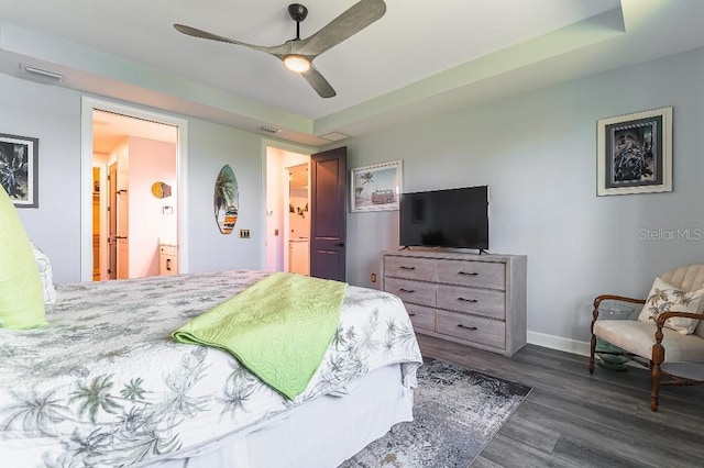 7683 Summerland Cv, Lakewood Ranch, FL 34202 - bedroom featuring wood finished floors and a ceiling fan