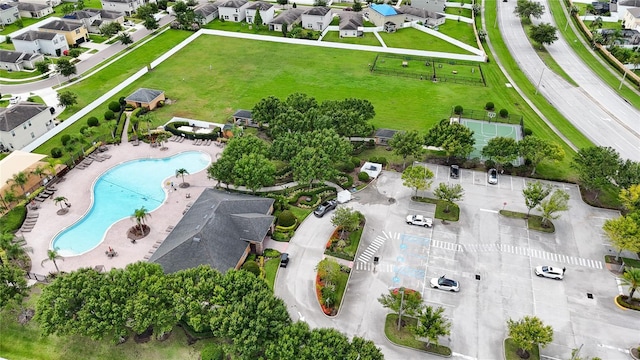 14524 Dunrobin Dr, Wimauma, FL 33598 - aerial view of residential area featuring a pool area