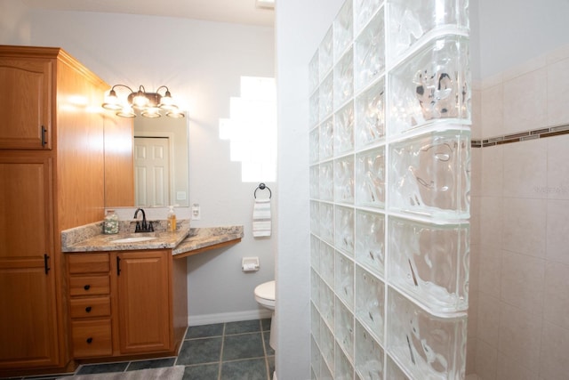 916 Bunker View Dr, Apollo Beach, FL 33572 - full bathroom with a walk in shower, vanity, and tile patterned floors