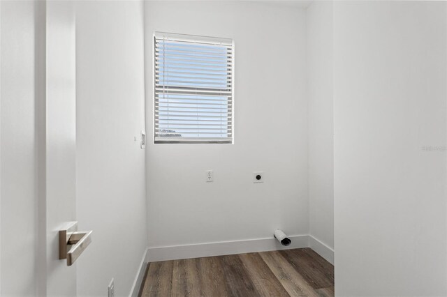 6210 64th Way N, Pinellas Park, FL 33781 - laundry area with electric dryer hookup and wood finished floors