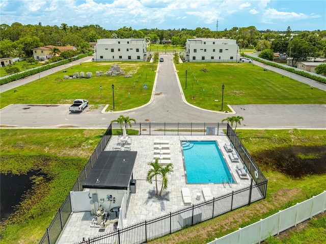 6210 64th Way N, Pinellas Park, FL 33781 - bird's eye view of a pool area and a tree filled landscape