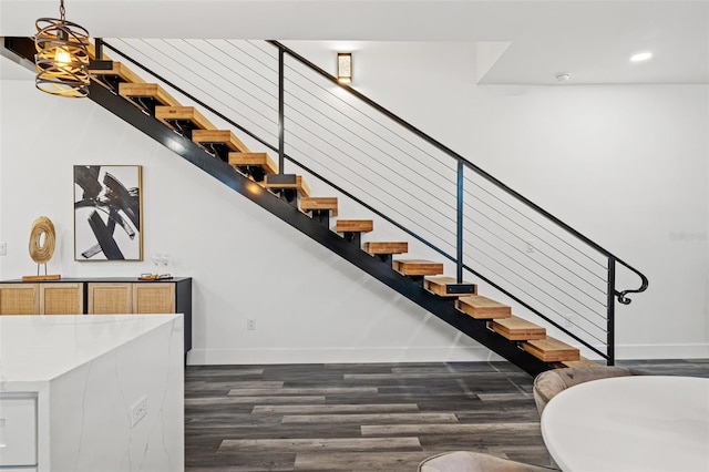 6210 64th Way N, Pinellas Park, FL 33781 - stairs with wood finished floors and recessed lighting