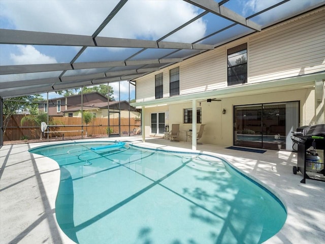 15711 Springmoss Ln, Tampa, FL 33624 - view of pool featuring a patio, area for grilling, and a lanai