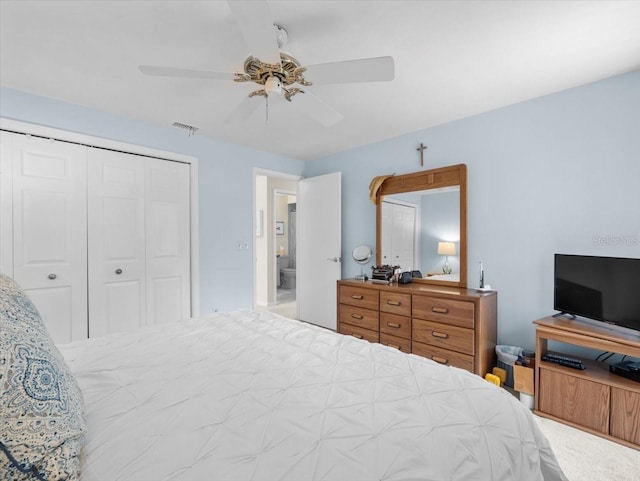 15711 Springmoss Ln, Tampa, FL 33624 - bedroom featuring a closet and a ceiling fan