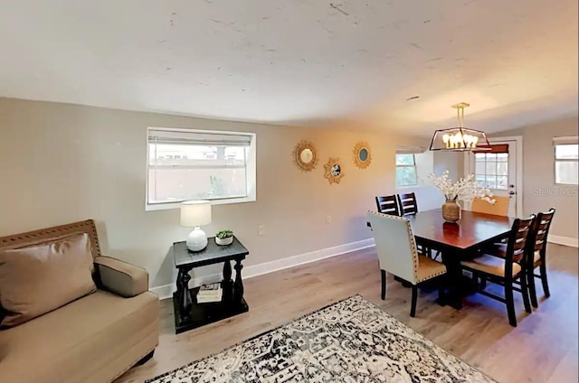 4505 S Clark Ave, Tampa, FL 33611 - dining room with a chandelier and wood finished floors