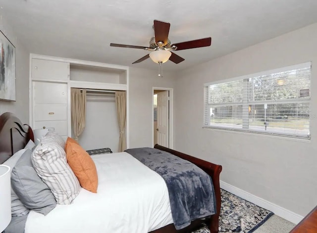 4505 S Clark Ave, Tampa, FL 33611 - bedroom with a closet and ceiling fan