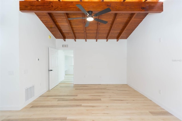 9445 Cardy St, New Port Richey, FL 34654 - empty room featuring wood ceiling, ceiling fan, and light wood-style flooring