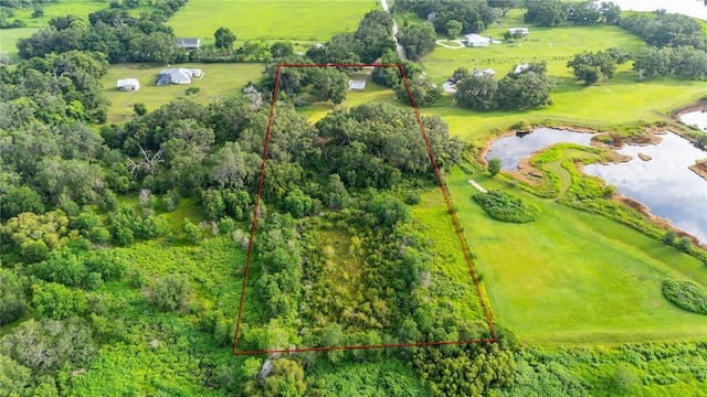6728 Sutton Oaks Ln, Zephyrhills, FL 33541 - aerial overview of property's location featuring a large body of water and property parcel outlined