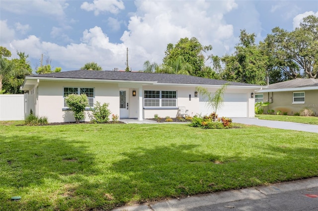 1723 Cypress Ave, Belleair, FL 33756 - ranch-style house with an attached garage, stucco siding, and driveway