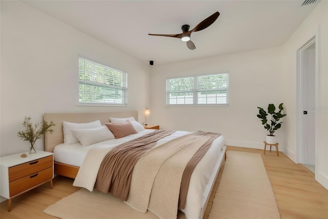 1723 Cypress Ave, Belleair, FL 33756 - bedroom with light wood-style flooring and a ceiling fan