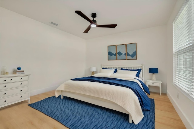 1723 Cypress Ave, Belleair, FL 33756 - bedroom with light wood-style floors and ceiling fan