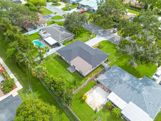1723 Cypress Ave, Belleair, FL 33756 - aerial perspective of suburban area featuring a pool