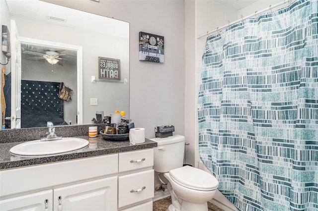 1827 Peaceful Palm St, Ruskin, FL 33570 - full bath with vanity, a ceiling fan, and a shower with curtain