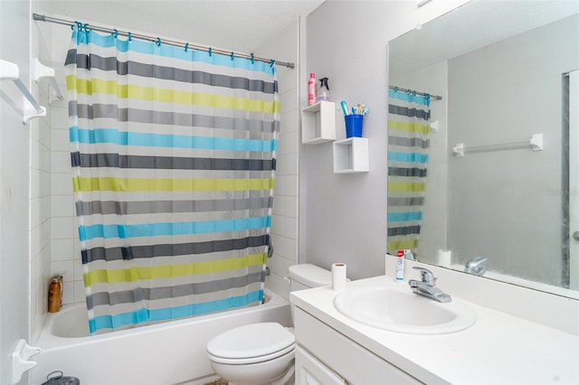 1827 Peaceful Palm St, Ruskin, FL 33570 - full bath featuring vanity, shower / bath combination with curtain, and a textured ceiling