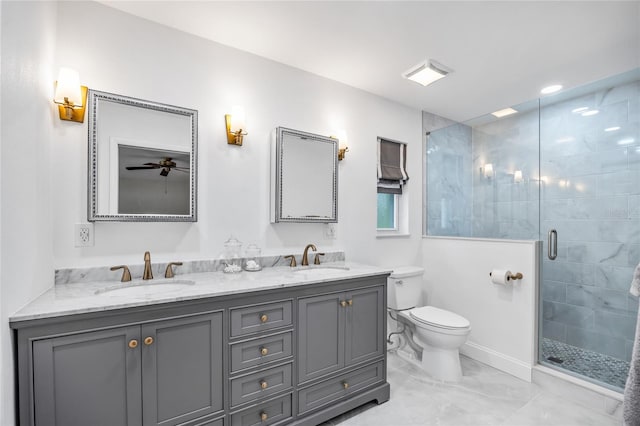 1251 Fairway Dr, Dunedin, FL 34698 - bathroom with double vanity and a stall shower